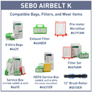 SEBO Airbelt K2 Turbo Canister Vacuum in Onyx