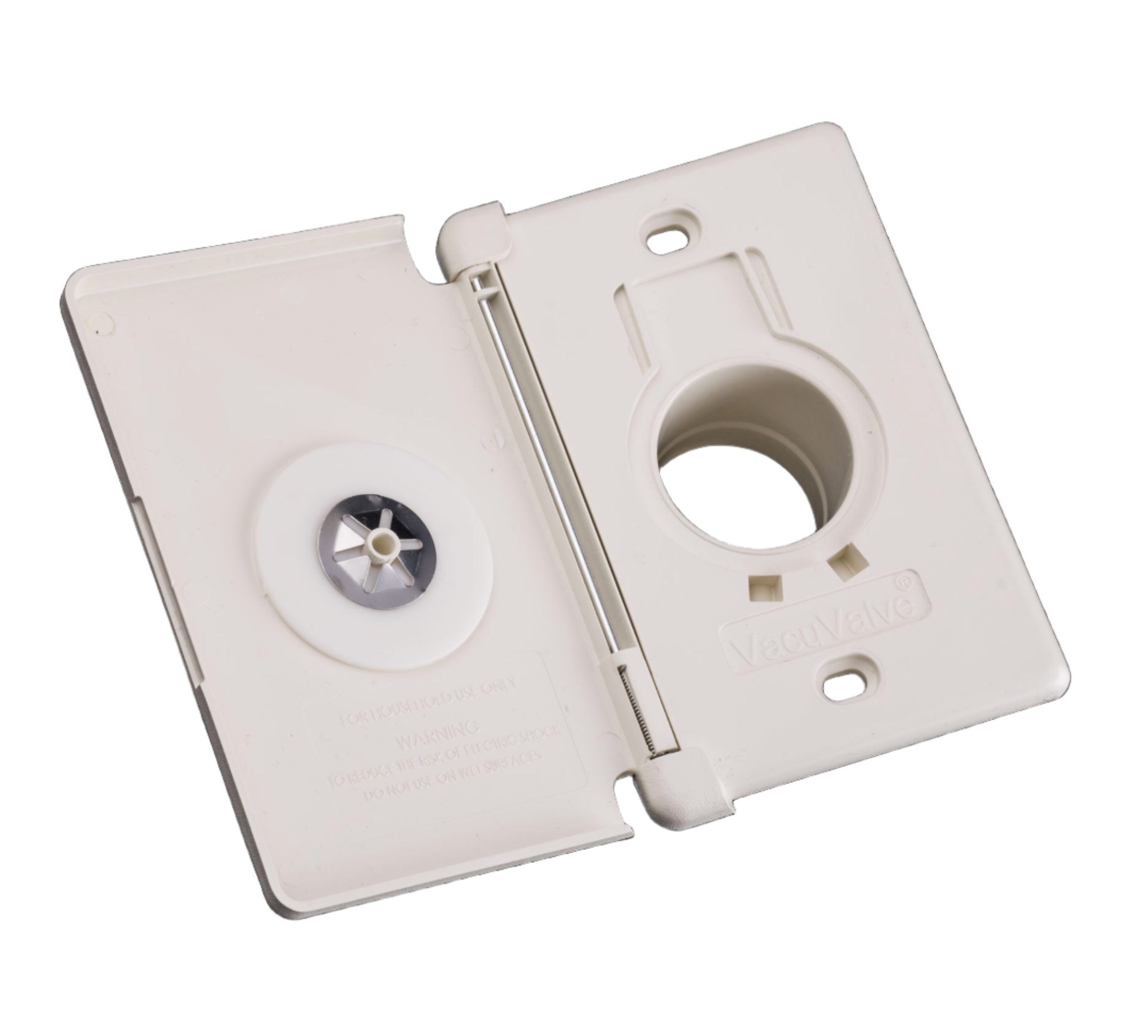 4-Pack White Round Central Vacuum Inlet Valve Cover Plates – Universal Fit