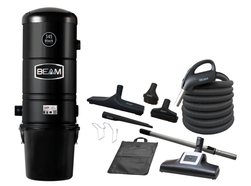 Beam 345NA Central Vacuum Black Edition with 35' Beam Multi-Floor Cleaning Set