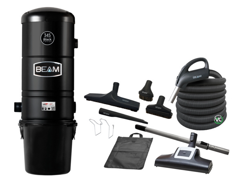 Beam 345NA Central Vacuum Black Edition with 35' Beam Multi-Floor Cleaning Set