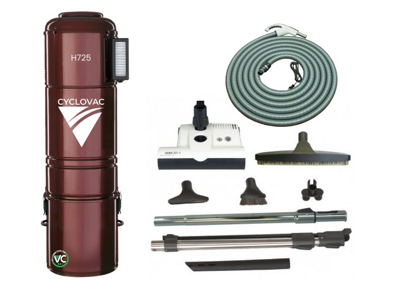 Cyclovac Central Vacuum H725 with SEBO 35' Cleaning Set