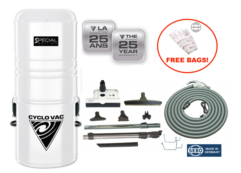 CycloVac Central Vacuum 125 Special Edition | Premium Sebo Cleaning Set