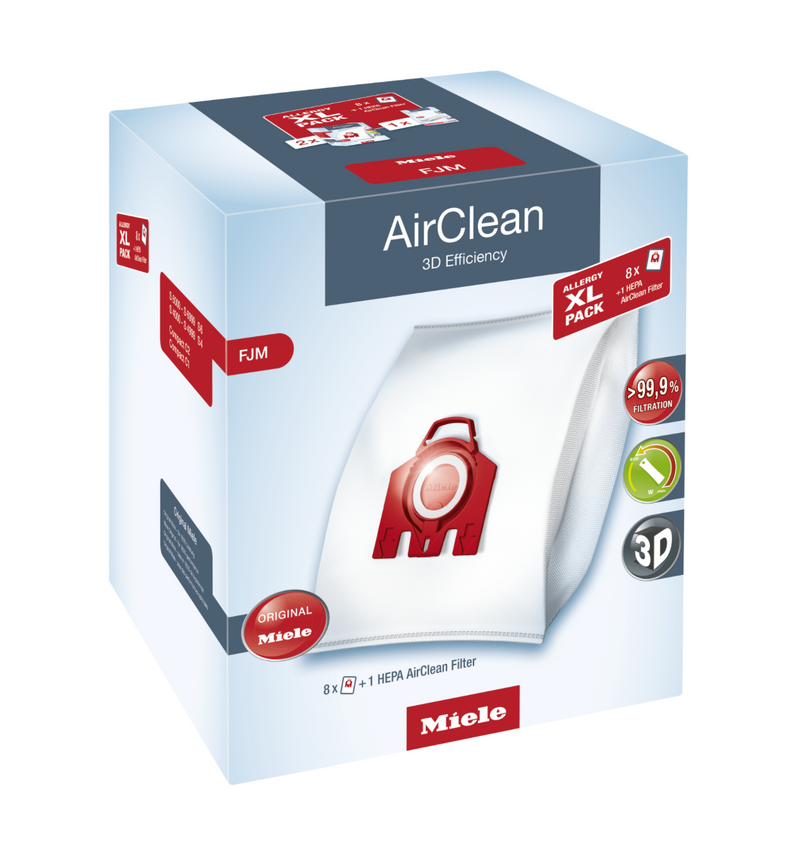 XL-Pack AirClean 3D Efficiency FJM 8 dust bags  + 1 HEPA AirClean filter.