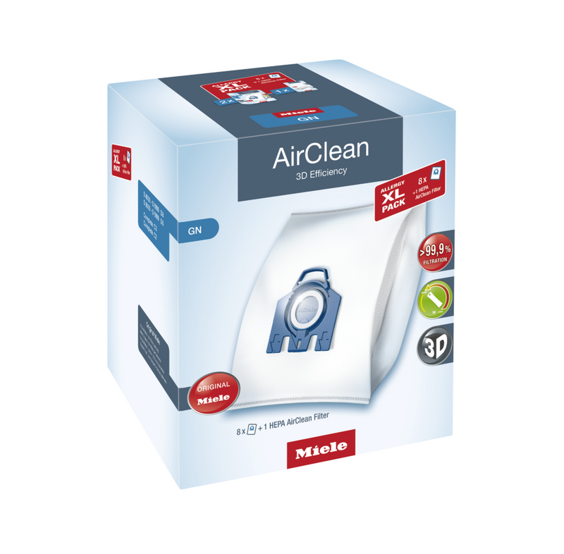 XL-Pack AirClean 3D Efficiency GN 8 dust bags  + 1 HEPA AirClean filter.