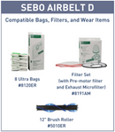 SEBO Airbelt D4 Premium Canister Vacuum in White