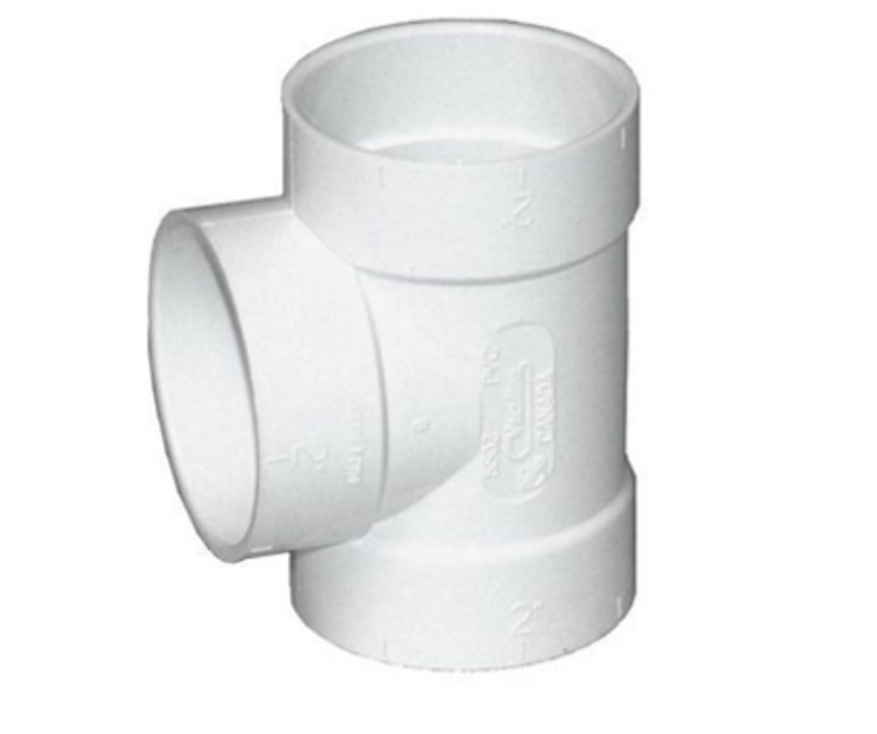Straight Tee White Central Vacuum Elbow