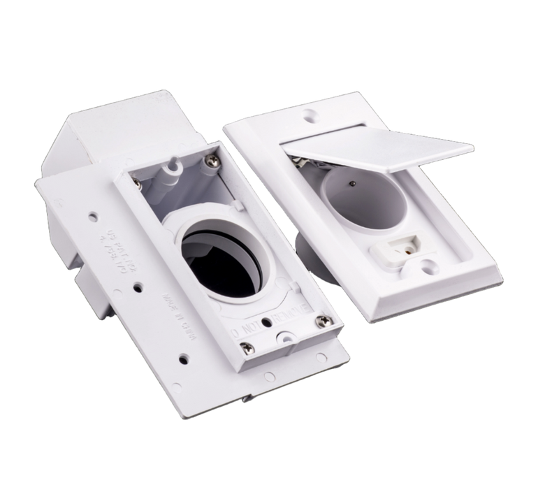 Vaculine Square Door Central Vacuum Wall Plate Inlet Valve 110V/24V - White