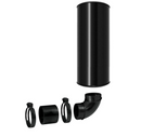 Muffler installation kit with ABS fittings and pipe clamps