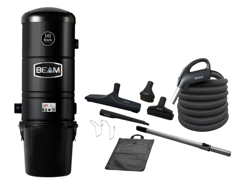 Beam 345NA Central Vacuum Black Edition with 35' Beam Hard Floor Cleaning Set