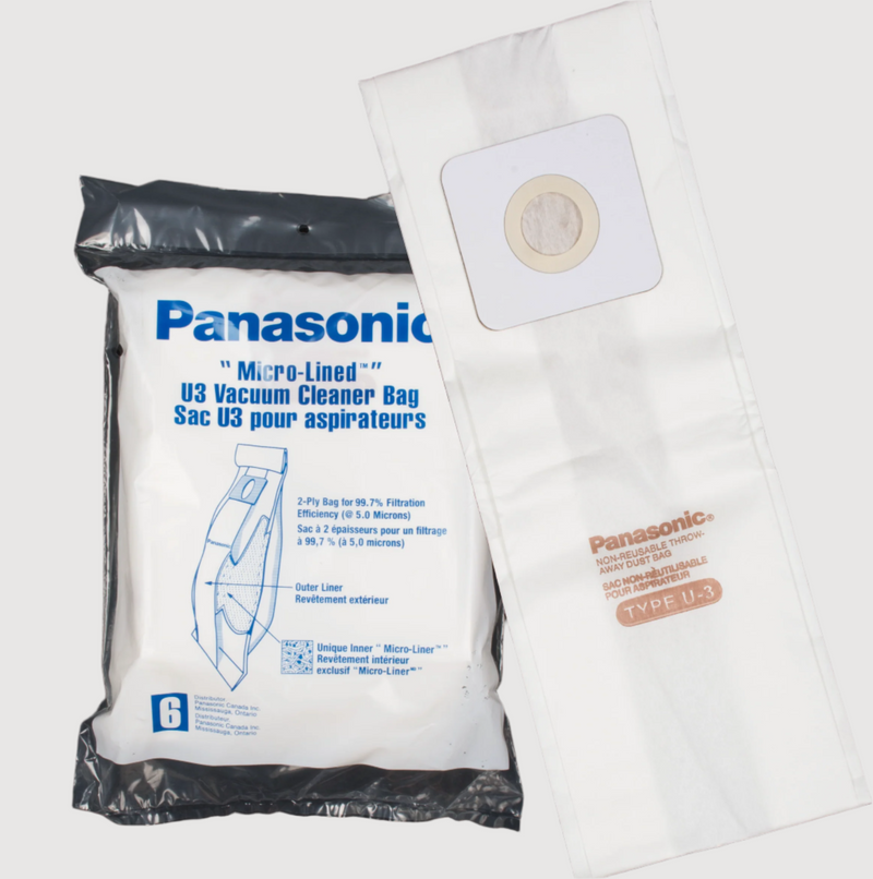 Type U3 / U6 Vacuum Bags for Riccar, Fuller Brush, Simplicity, Panasonic, Kenmore (6 Pack)