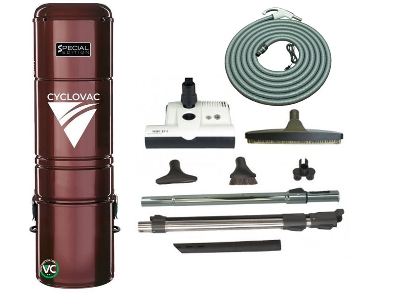 Cyclovac Central Vacuum VM2025 Special Edition | 35' Genuine SEBO Cleaning Set
