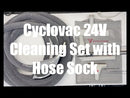 CycloVac 24 Volt Cleaning Set 35' Hose & Super Luxe 12'' Brush ( with sock )
