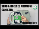 SEBO Airbelt E3 Premium Canister Vacuum in Pastel Pink