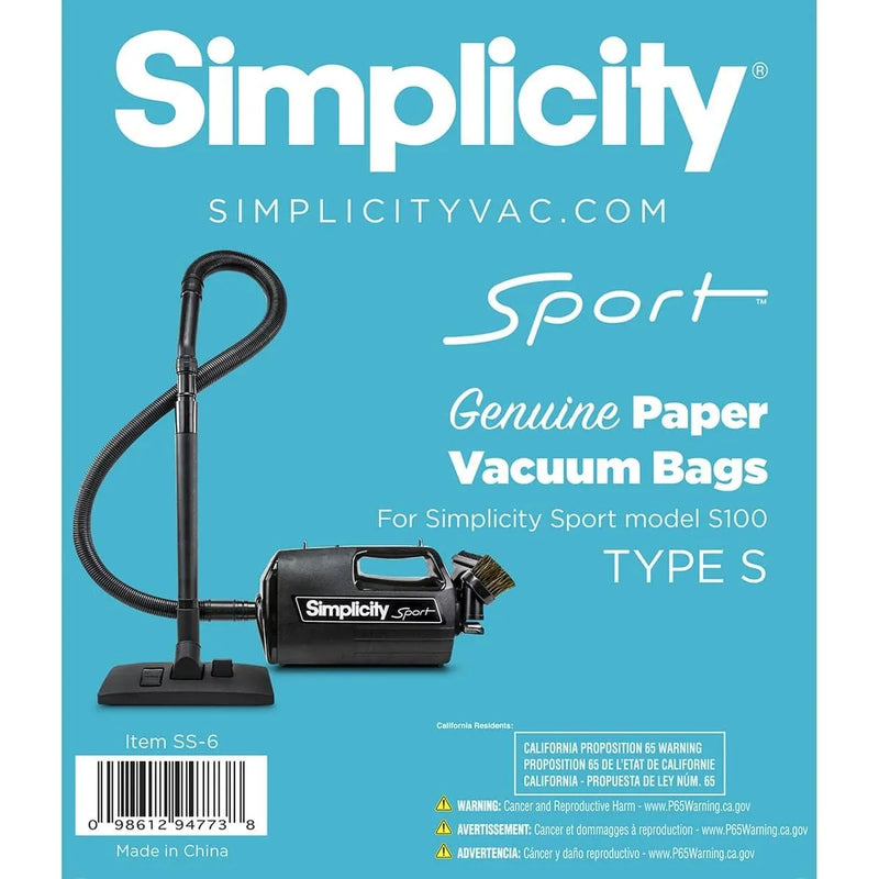 Simplicity Sport Canister Vacuum Bags.