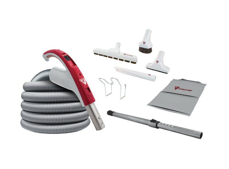 Cyclo Vac Central Vacuum H225 with Super Luxe 12'' Brush Cleaning Set 35'.