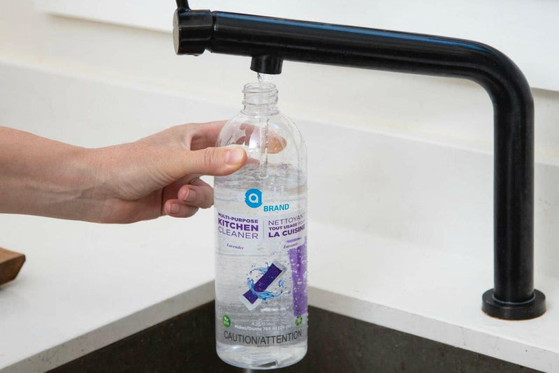Earth Brand Dissolvable Pods - Glass & Multi Surface Cleaner Starter Bottle.