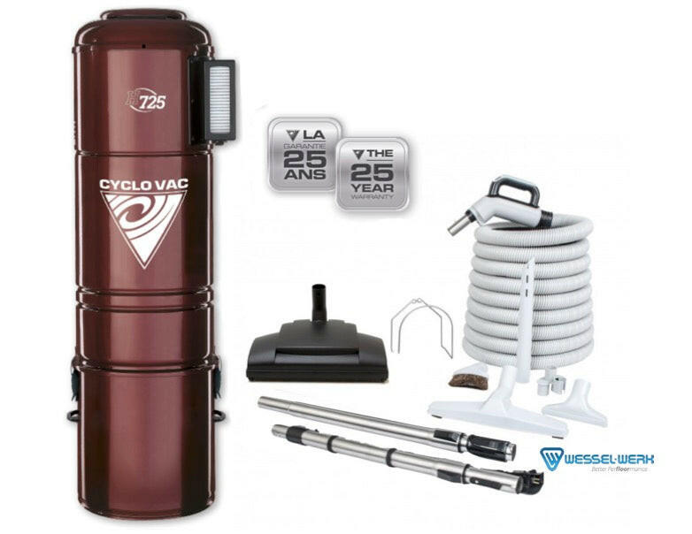 Cyclo Vac Central Vacuum H725 - Wesselwerk Deluxe Cleaning Set.