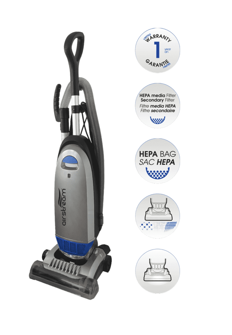 Airstream Upright Vacuum with HEPA bag and filter..